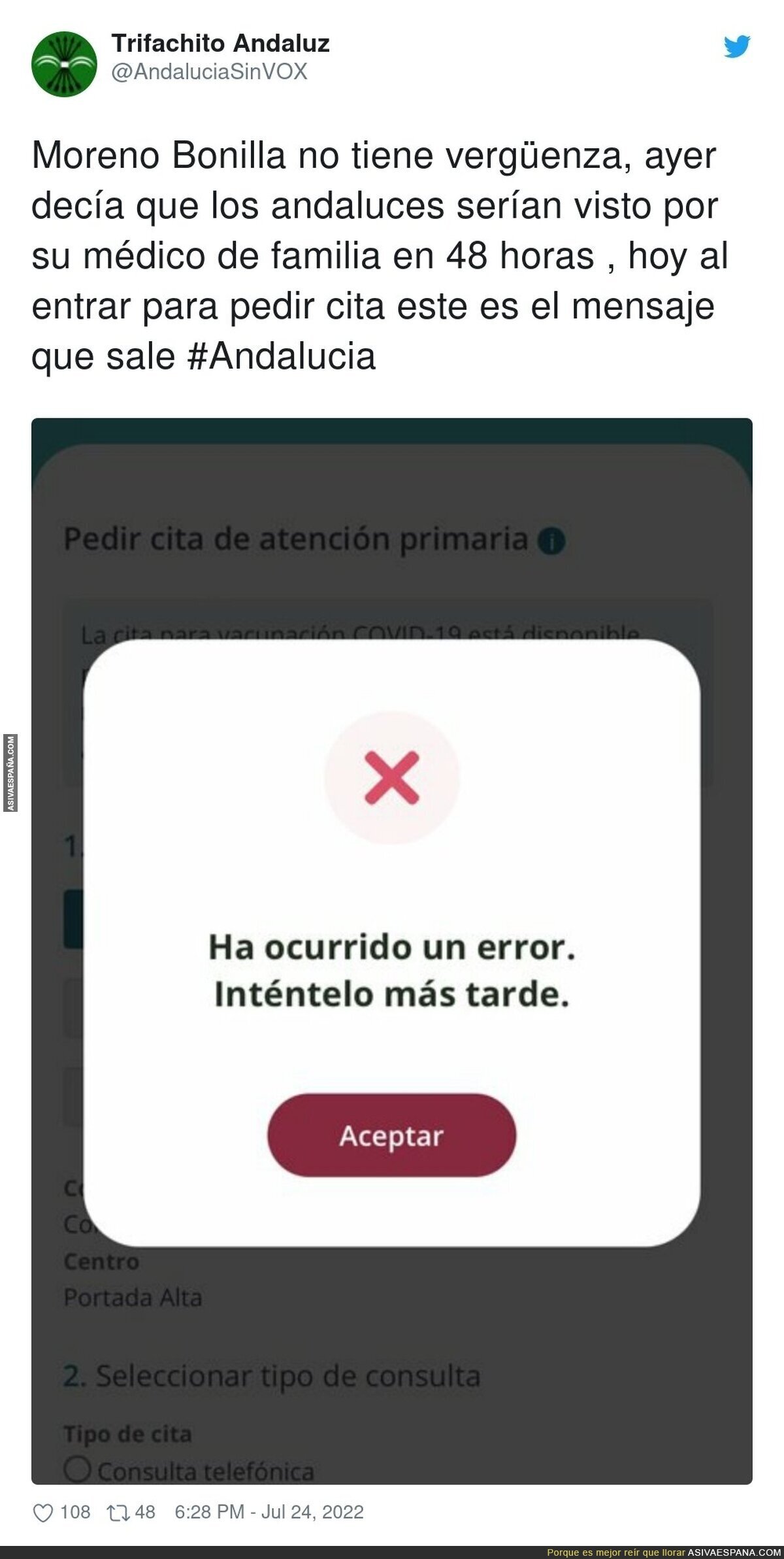 No está disponible la sanidad en Andalucía