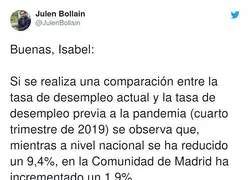 Un dato que Isabel se calla sobre Madrid