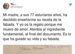 Una receta para guardar de por vida