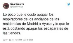 Las prioridades de Ayuso
