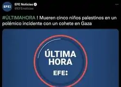El vergonzoso titular de la agencia EFE ante los bombardeos de Israel hacia Palestina