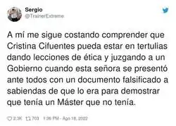 Nadie deber&iacute;a olvidar lo que hizo Cristina Cifuentes