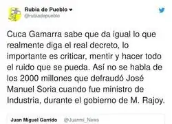 Cuca Gamarra miente m&aacute;s que habla