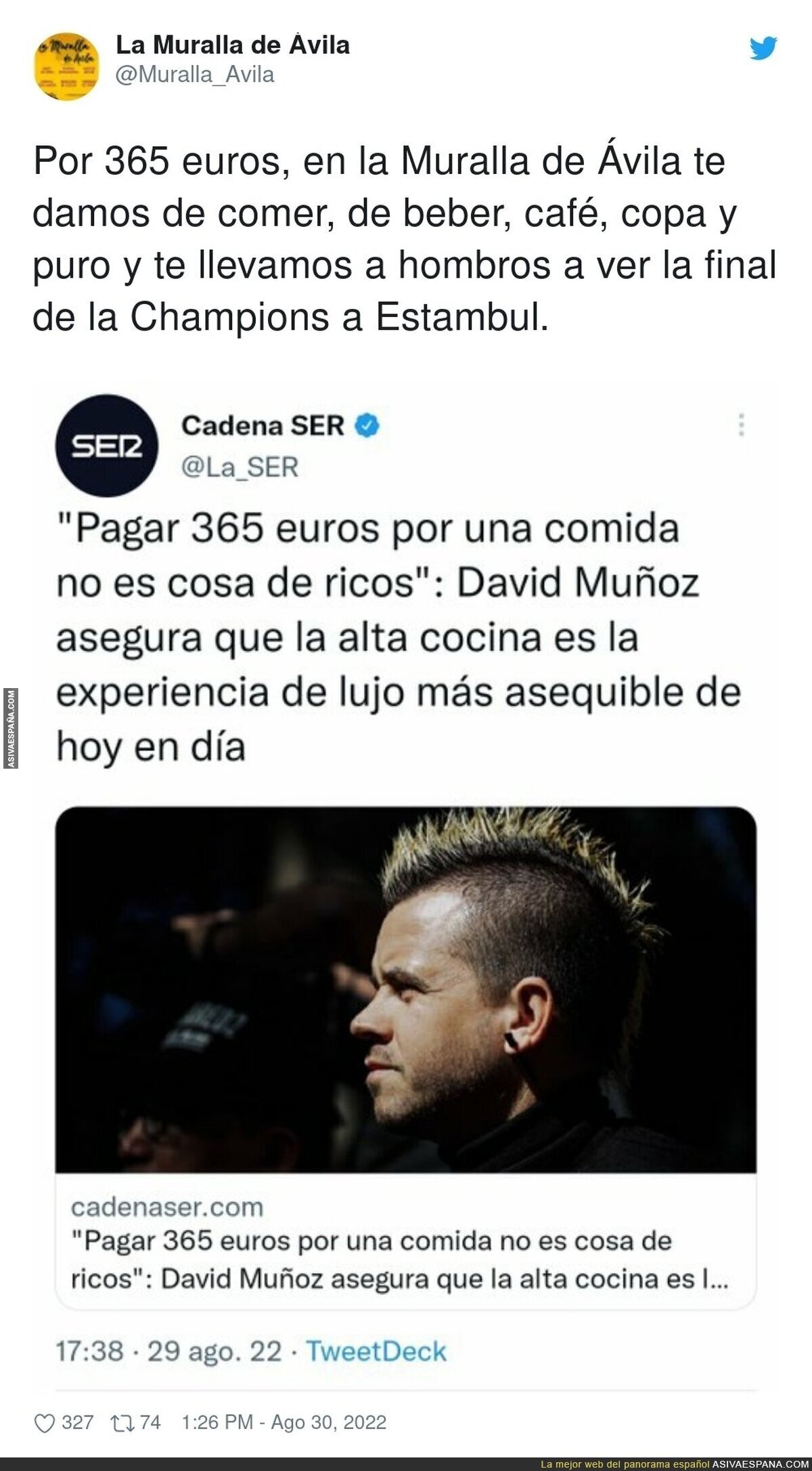 La buena publicidad gracias al menú abusivo de David Muñoz