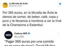 La buena publicidad gracias al men&uacute; abusivo de David Mu&ntilde;oz