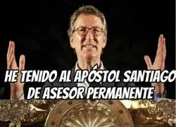 Feijoo tocando la moral al ap&oacute;stol Santiago, Por @TirodeGraciah