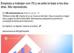 Carlos III ya se pide fiesta al segundo d&iacute;a, tremendo, por @SiberetSiberet