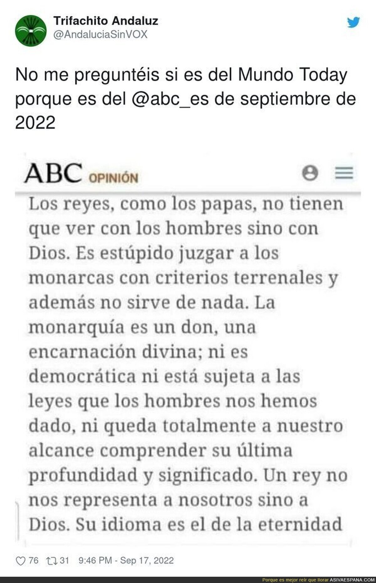 Esto que estoy leyendo parece escrito en el medievo, por @AndaluciaSinVOX