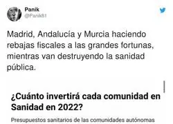 Esto es lo que le importa la sanidad a la derecha