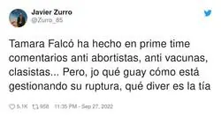 Tamara Falc&oacute; es una irresponsable