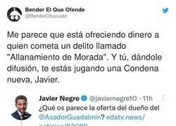 Javier Negre difundiendo un delito