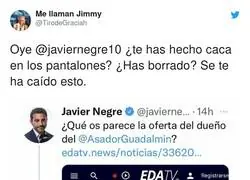 Javier Negre recula tras publicitar un delito