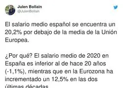 El salario medio espa&ntilde;ol