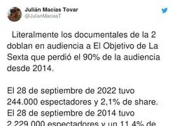 Ana Pastor pierde casi toda la audiencia en La Sexta