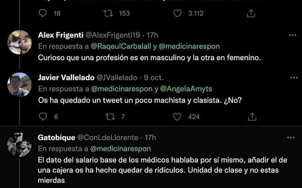Esta cuentan de médicos la lía pardísima al comparar su salario con esta otra profesión y todo el mundo se le echa encima