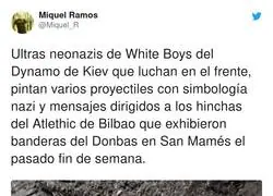 Los mensajes de guerra contra la gente del Athletic de Bilbao en Ucrania