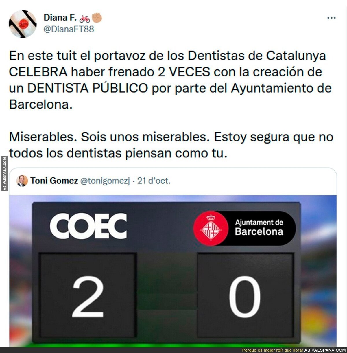 Los Dentistas de Catalunya en contra de un dentista público