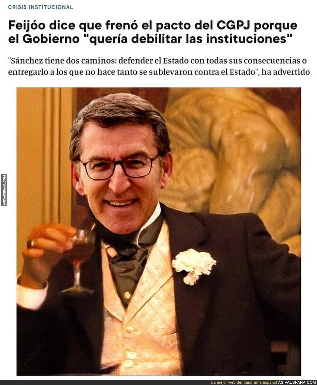 Porque impedir un mandato constitucional no es sublevarse contra el Estado
