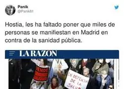 Las vueltas que dan en los titulares contra una manifestaci&oacute;n en defensa de la Sanidad P&uacute;blica