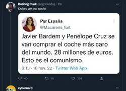 1- Cuesta 81.000&euro;, No 28 millones.  2- Se puede ser de izquierdas y tener un buen techo y un gran coche; lo imprescindible es que lo pagues con tu dinero, no con lo que has robado