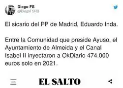 Ayuso es c&oacute;mplice de los bulos de Okdiario