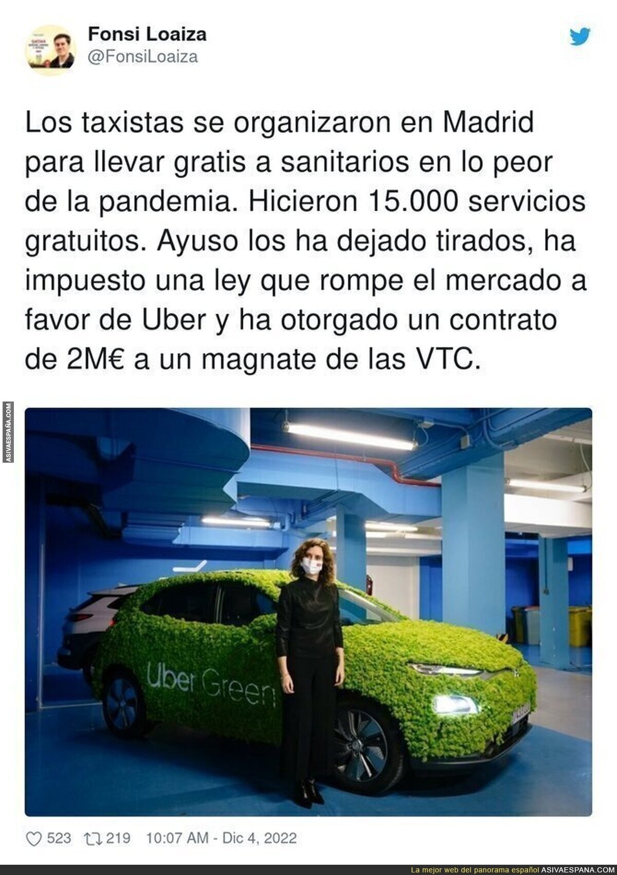 La jugada de Ayuso contra los taxistas