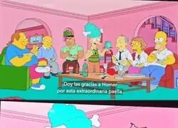 Los Simpson la l&iacute;an con esto sobre la paella