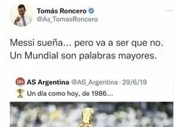Messi le da un gran rev&eacute;s a Roncero
