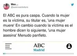 Atenci&oacute;n a los titulares del ABC cuando un hombre o una mujer asesinan a su pareja