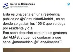 Repugnante lo que se come en esta Residencia de la Comunidad de Mardid