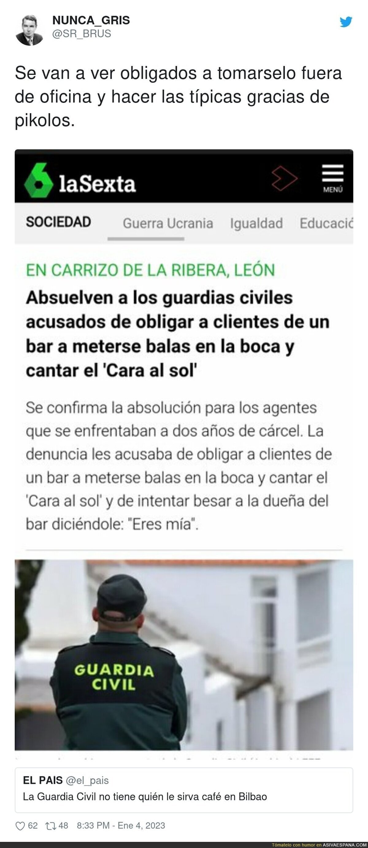 Las típicas bromitas de Guardias Civiles