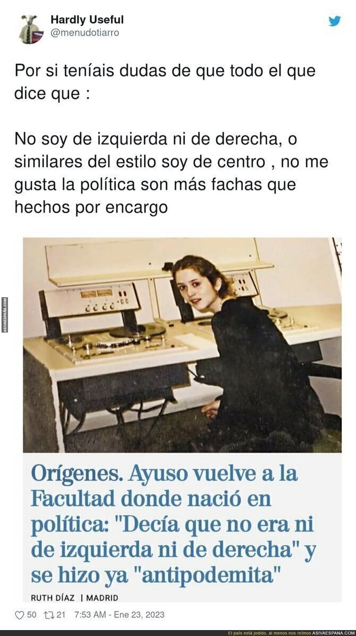Se aclara mucho la ideología de Ayuso con estas declaraciones sobre sus orígenes en la Facultad