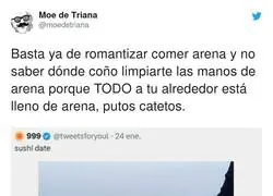 El postureo de comer en la playa