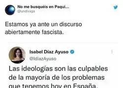 Isabel D&iacute;az Ayuso saca la patita fascista