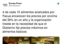 Los precios suben y suben sin control