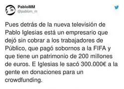 El esc&aacute;ndalo tras la nueva televisi&oacute;n de Pablo Iglesias