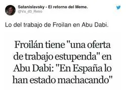 El trabajo de Froil&aacute;n en Abu Dabi