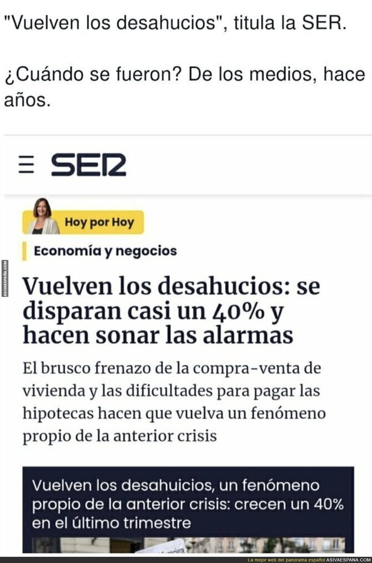 Los desahucios vuelven a aparecer por los titulares