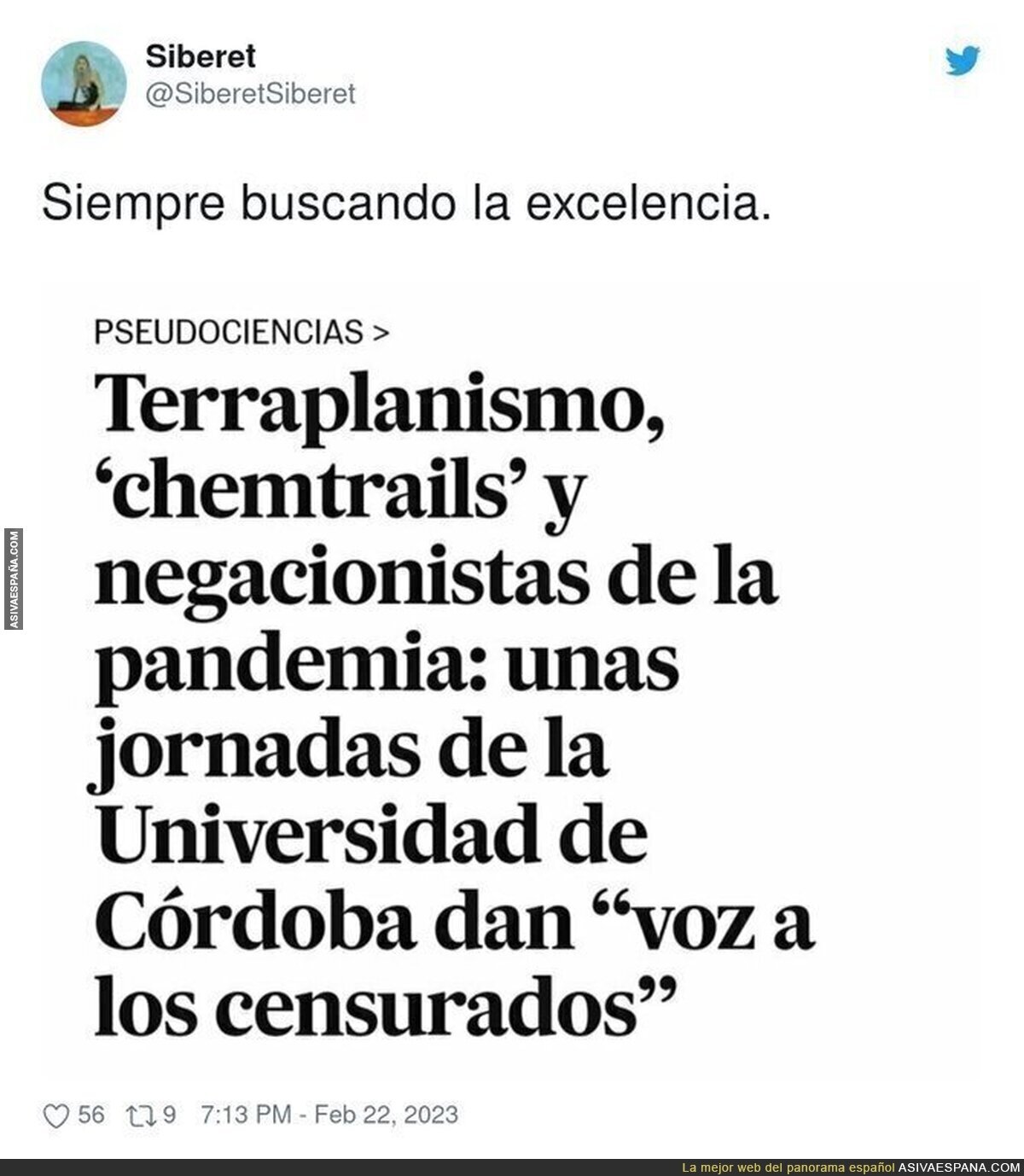 Es que ya no dejan dar charlas en la universidad ni a los que se inventan teorías indemostrables