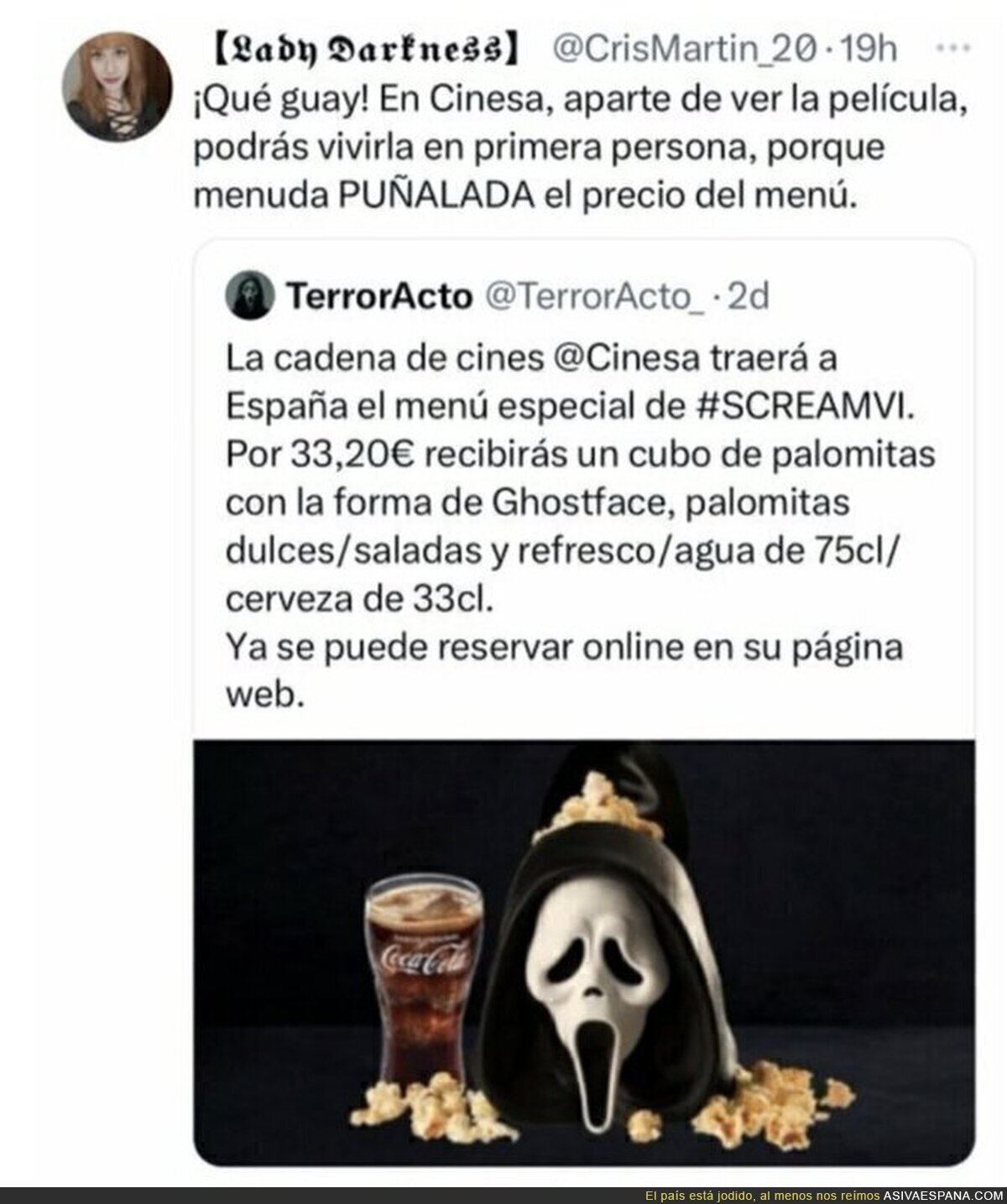 El crimen de CINESA por el estreno de Scream VI del que todos están hablando