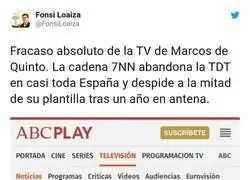 El fracaso de Marcos de Quinto con su televisi&oacute;n 7NN