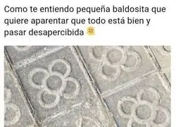 La apariencia de la pobre baldosa