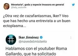 Iker Jim&eacute;nez lo ha vuelto a hacer con el fantasma de Roma Gallardo