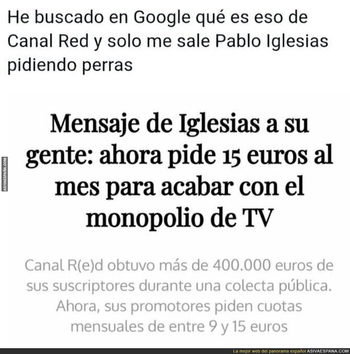 El dineral que pide Pablo Iglesias para su televisión