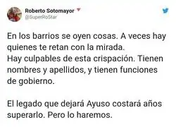 Ayuso est&aacute; crispando peligrosamente todo