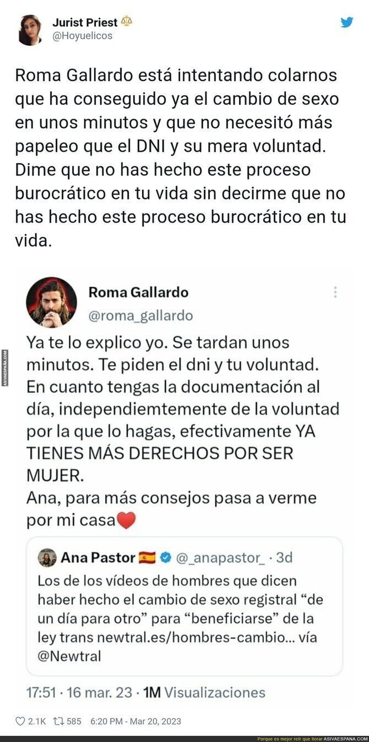 Roma Gallardo está tomando a la gente por idiota