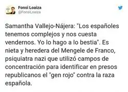 Samantha Vallejo-N&aacute;gera sobre los espa&ntilde;oles