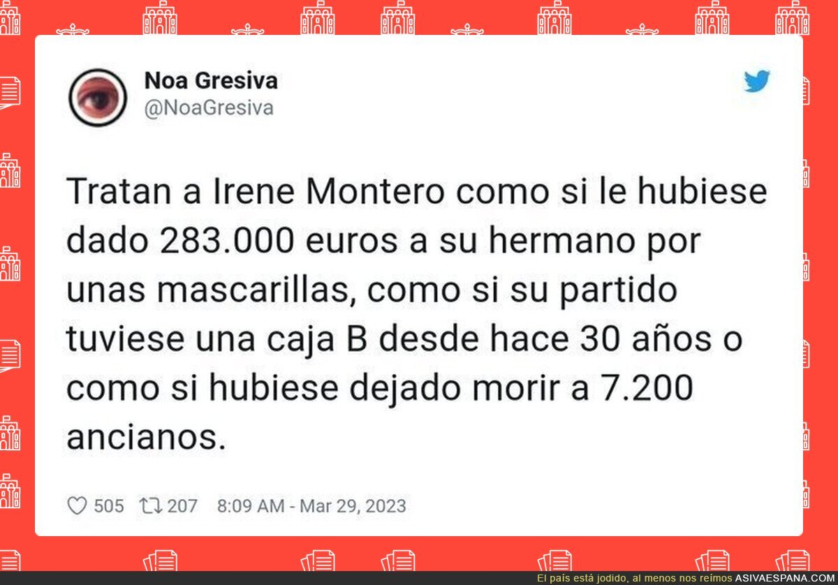 El mal trato injusto a Irene Montero