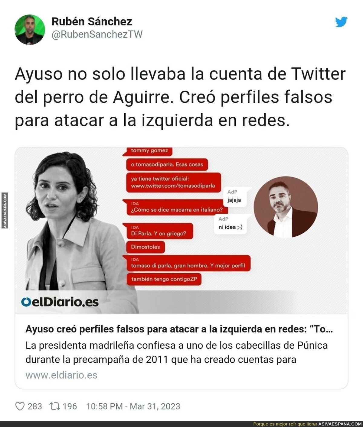 El oscuro pasado de Isabel Díaz Ayuso en redes sociales