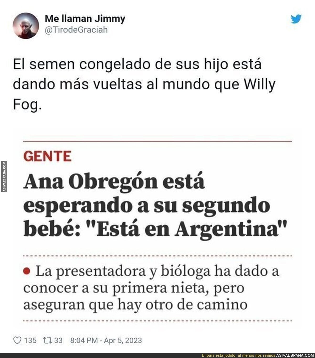 Los espermatozoides del hijo de Ana Obregón está dando más vueltas que un manco en una barca